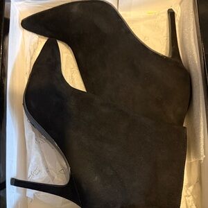 Women black micro ankle booties